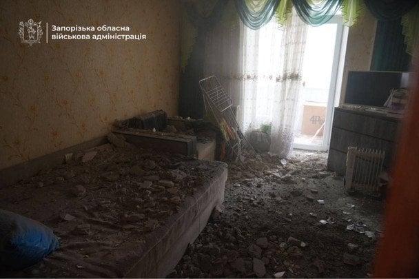 Після удару РФ пошкоджено житловий будинок. / © Очільник Запорізької ОВА Іван Федоров