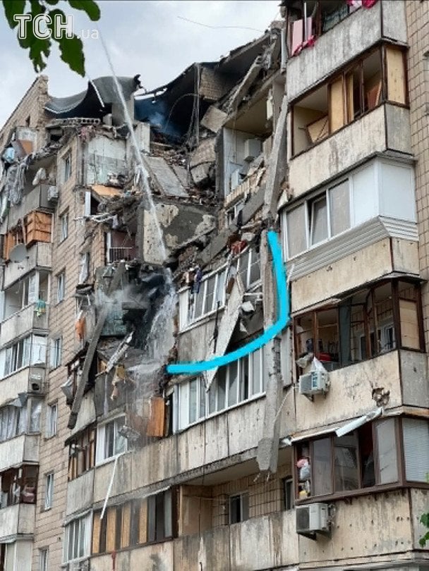 Квартира Катерини дуже постраждала через атаку / © ТСН